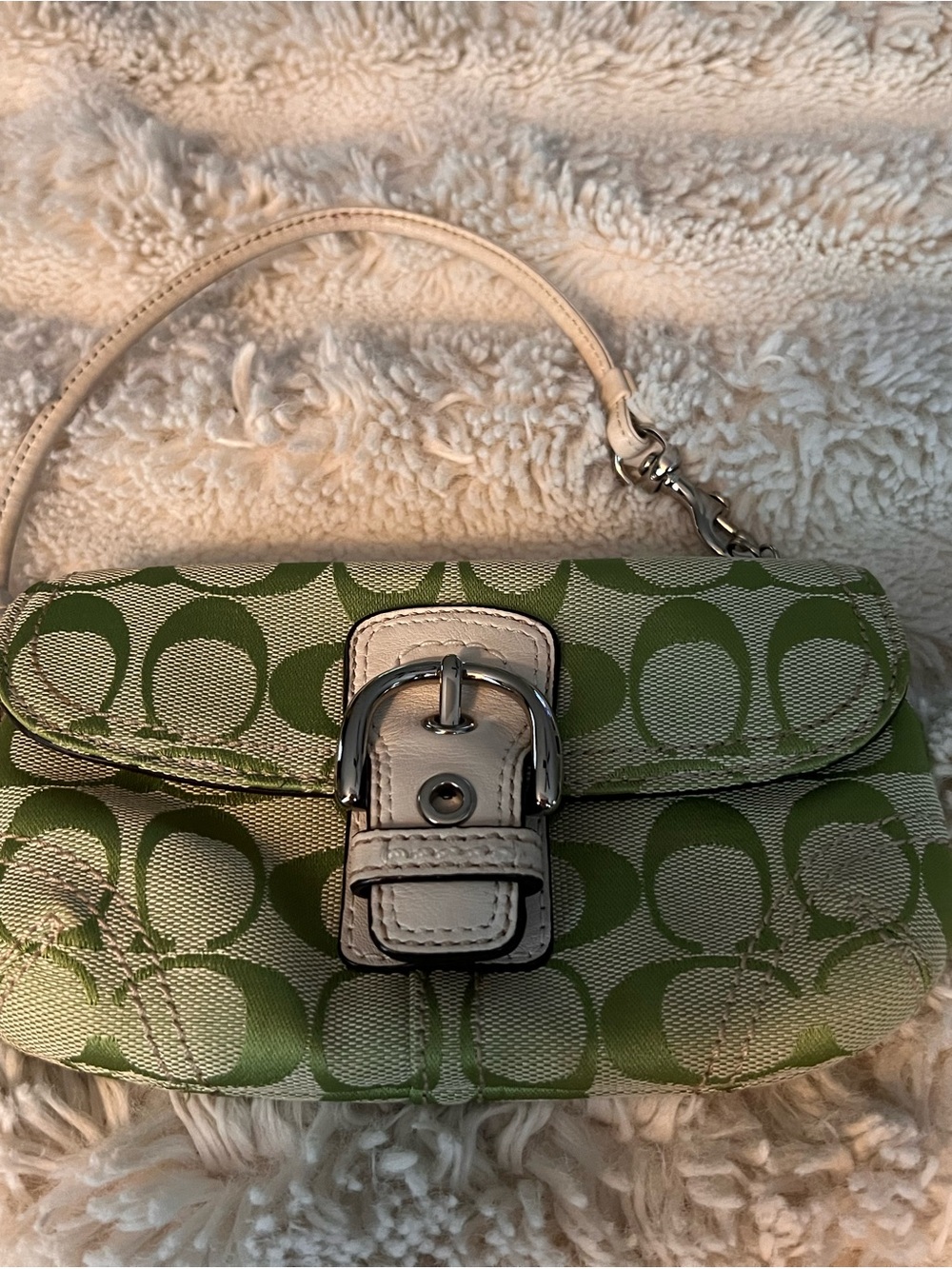 Coach Green Signature Print Wristlet